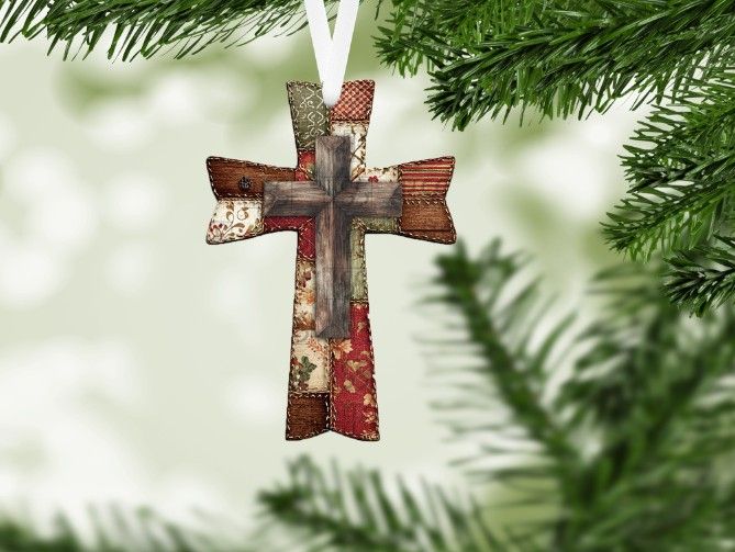 Patchwork Cross Ornament Sublimation and Laser File