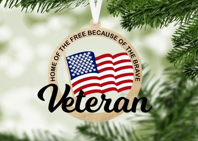Veteran Ornament With Poem Sublimation and Laser File