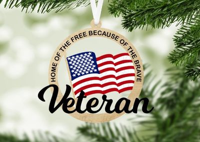 Veteran Ornament With Poem Sublimation and Laser File