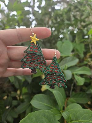 FSL Swinging Christmas Tree Earrings Digital File