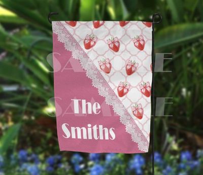 Strawberry Garden Flag  Sublimation Design