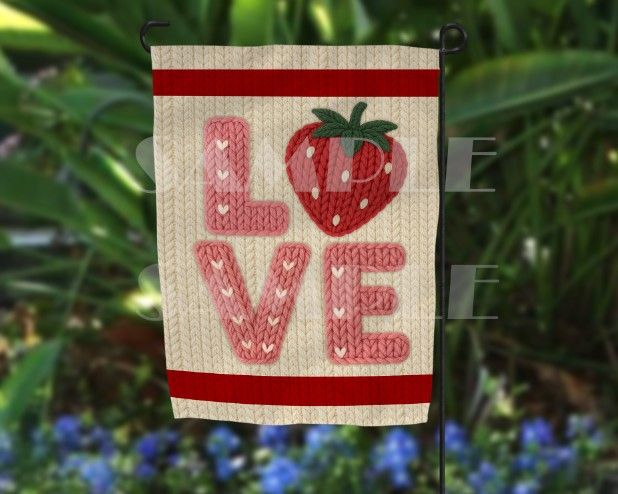 Cable Knit Love  Garden Flag  Sublimation Design