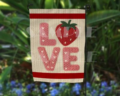 Cable Knit Love  Garden Flag  Sublimation Design