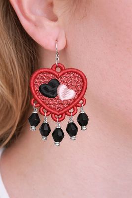 FSL Heart  with 5 &amp; 3 loop dangles  Digital File