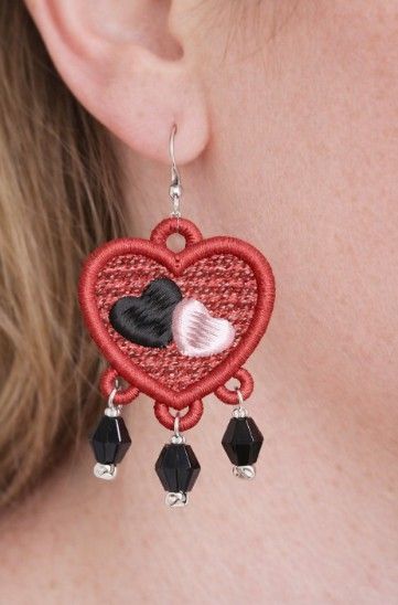 FSL Heart  with 5 &amp; 3 loop dangles  Digital File