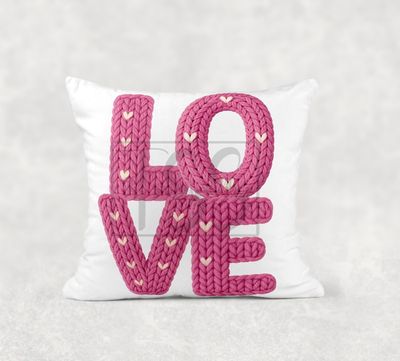 Faux Knit Heart Letters A-Z