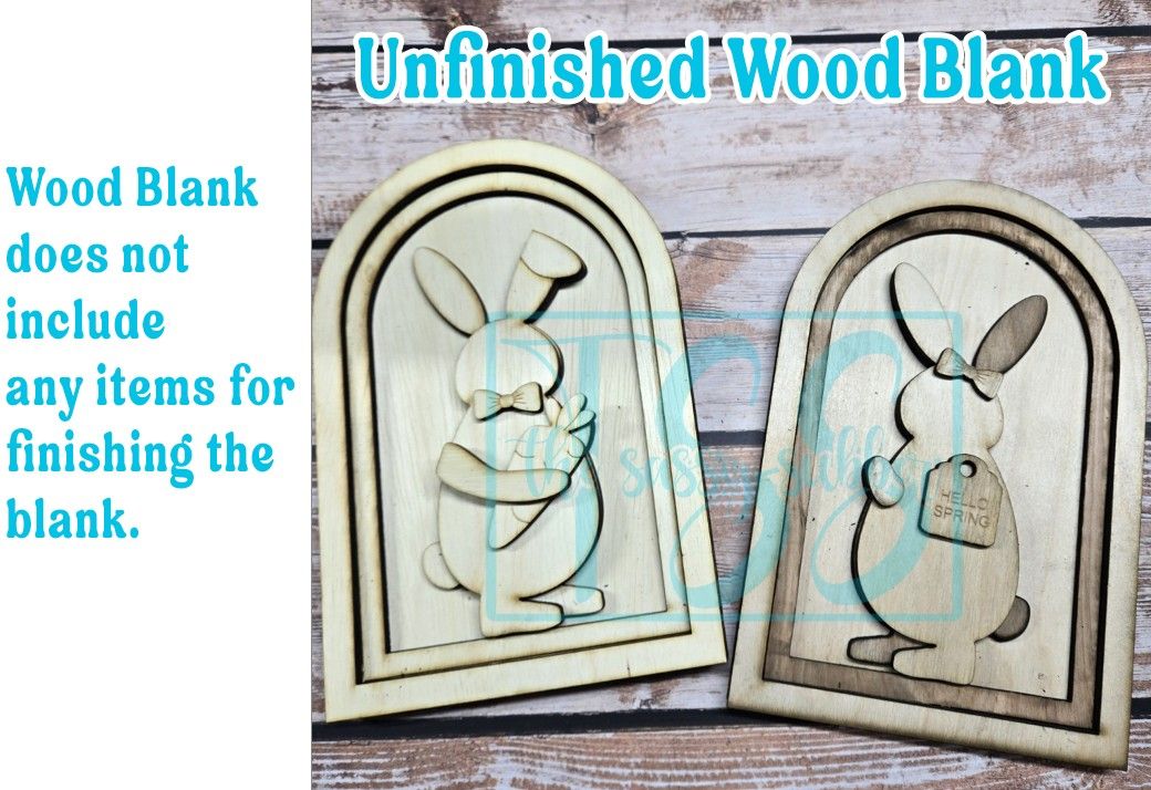 Arched Bunny Frame Wood Blank