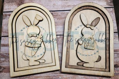 Bunny Arched Frame Set SVG and PDF