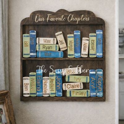 DIY KIT BLANK Our Favorite Chapters Double Book Shelf ( 24 chapter books)