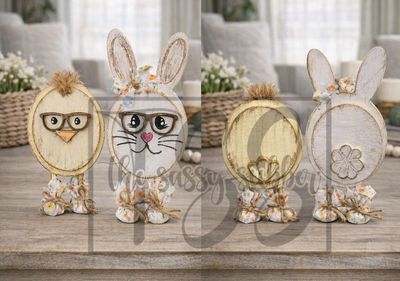 Bunny and Chick Stands SVG and PDF