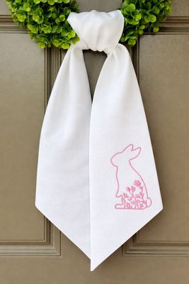 Applique Wild Flower Bunny for Wreath Sashes