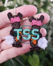 Bunny Earrings with Fluffy Butts Digital File