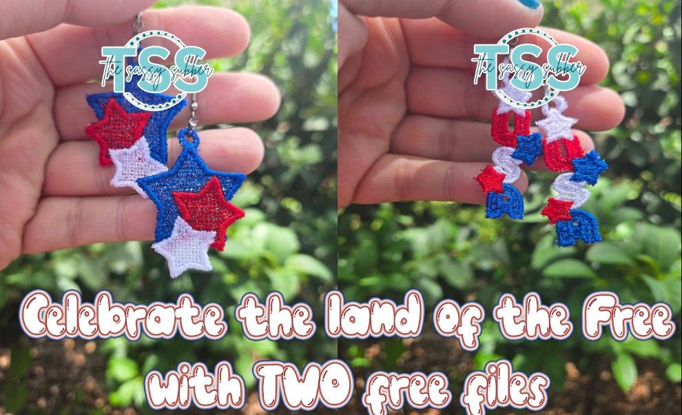Land of the FREE earrings 2 zip files