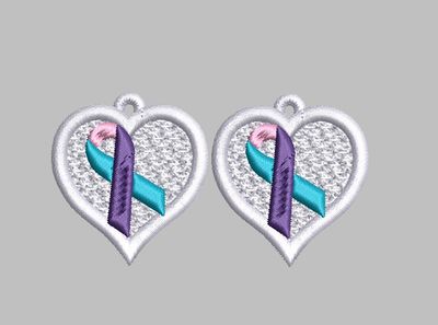 Awareness Heart Earrings