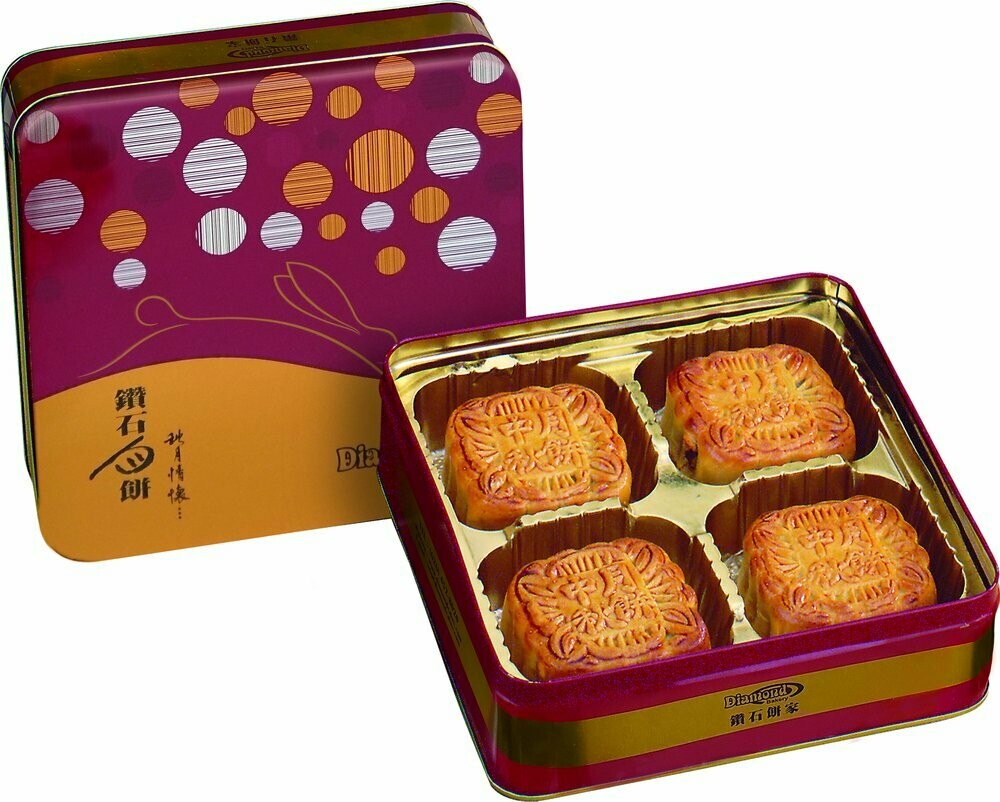 Premium Lotus Seed Paste with 2 Egg Yolks Mooncake (4 pcs) 雙黃白蓮蓉月(四件