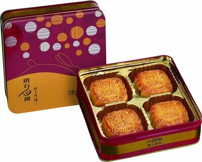 Lotus Seed Paste with 2 Egg Yolks Mooncake (4 pcs) | 雙黃蓮蓉月(四件)
