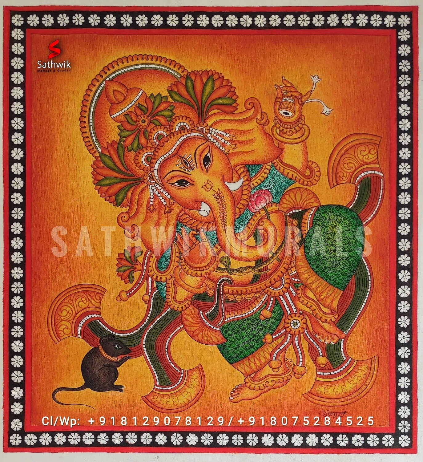Traditional Kerala Mural hand Paintings in canvas