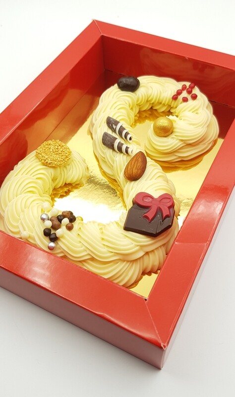 Chocolade letter groot - wit