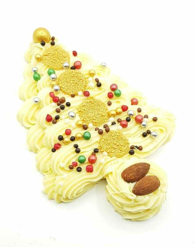 Chocolade kerstboom - wit - groot