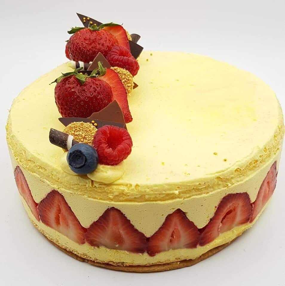 cel hoofdonderwijzer Uitroepteken ❤ overheerlijke fraisier taart ❤ 8 persoons taart