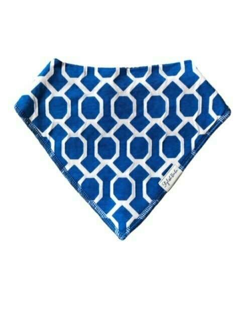 Blue & White Design Baby dribble proof Bandana Bib