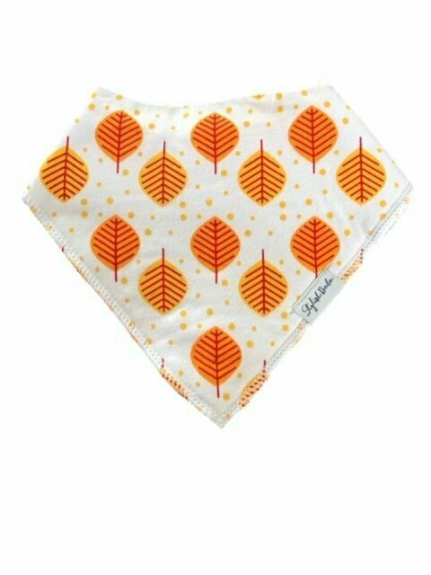 Rusty Autumn leaves Baby Dribble Proof Bandana Bib