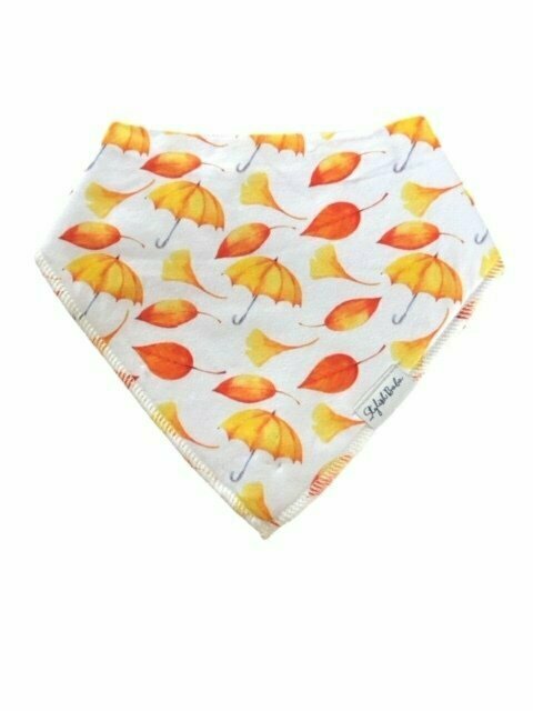 Umbrellas & Leaves Baby Drool Proof Bandana Bib