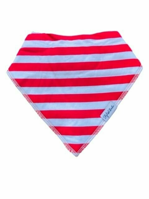 Red Stripy Dribble Proof Baby Bandana Bib Red Stripy Dribble Proof Baby Bandana Bib