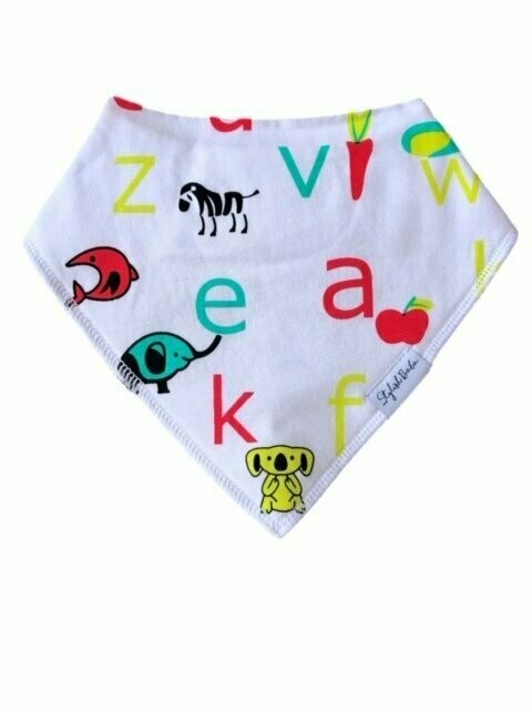 Colorful Alphabeth dribble proof Bandana Bib