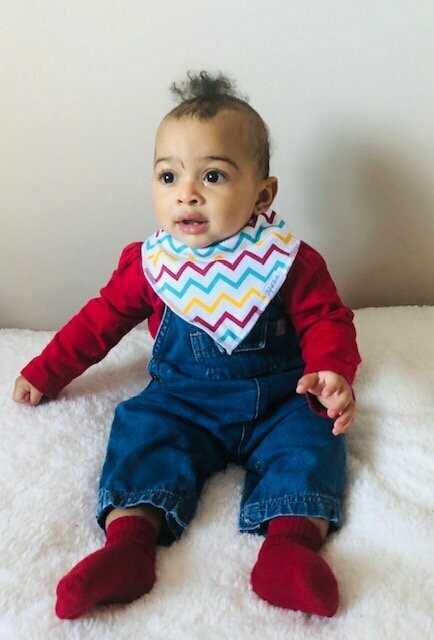 Christmas Zigzag Drool Proof Baby Bandana Bib