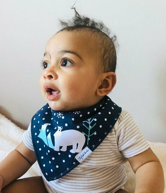 Winter Polar Bear Dribble Proof Baby Bandana Bib