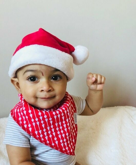 Red Shape Lines Dribble Proof Baby Bandana Bib