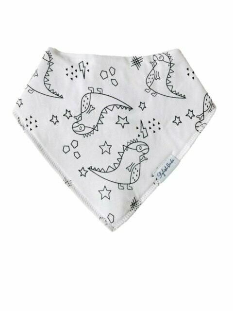 Dino Sketch Drool Proof Bandana Bib