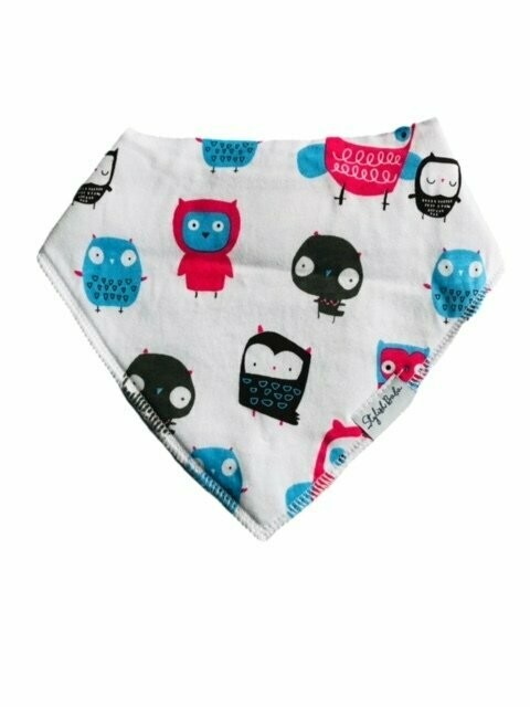 Owl Secure Clip Bandana Bib - Dribble Proof Owl Secure Clip Bandana Bib - Dribble Proof