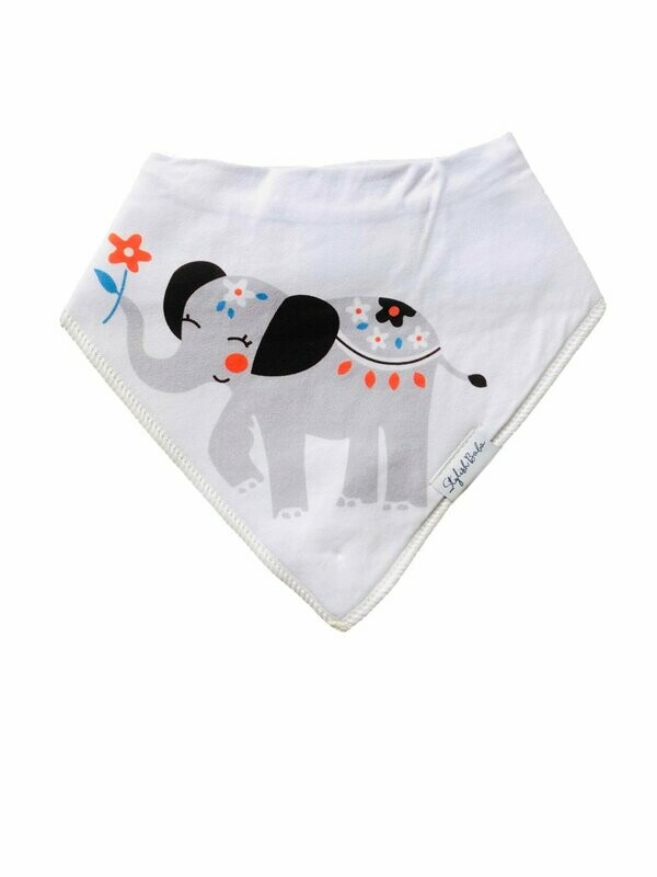 Stylish Elephant  Baby Bandana Dribble Proof  - Secure Clip Bib