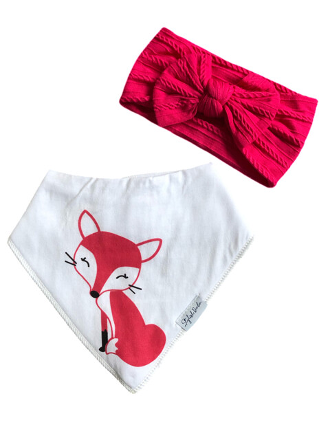 Stylish Fox Baby Bandana Bib & Stretch Headband