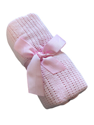 Pink Cotton Cellular Baby Blanket