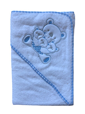 Blue Hooded Teddy Bear Towel