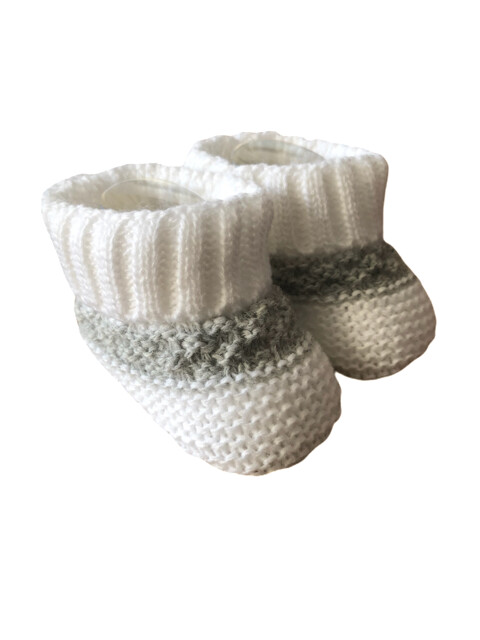 Newborn White Knitted Booties
