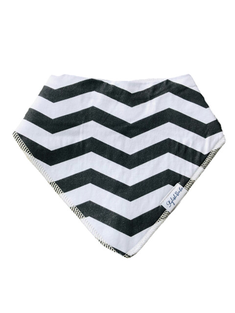 Dark Grey Zigzag Dribble Proof Secure Clip Bib