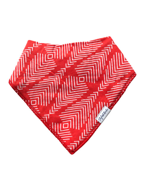 Red & White Design Dribble Proof Baby Bandana Bib