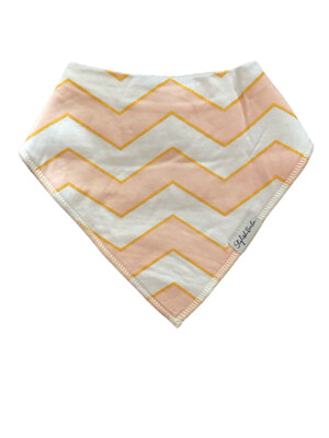 Pink & Gold Zigzag Secure Clip Baby Bandana Bib