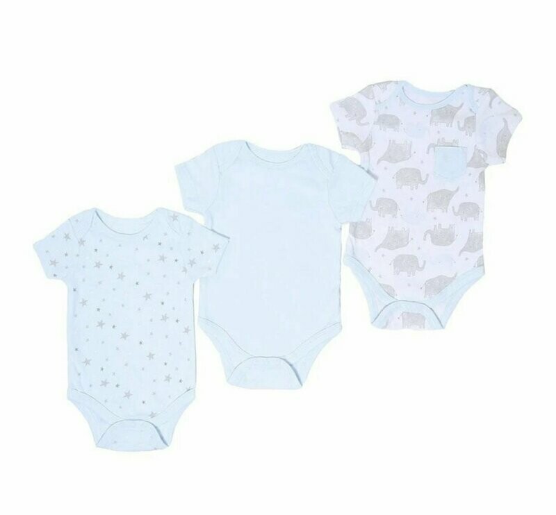 3 Pack Baby Blue  Bodysuits