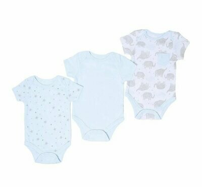 3 Pack Baby Blue Bodysuits