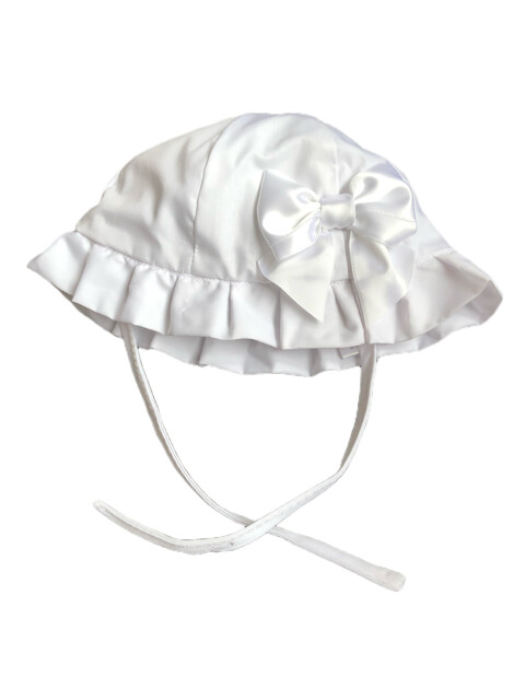 Plain White Baby  Bow Sun Hat