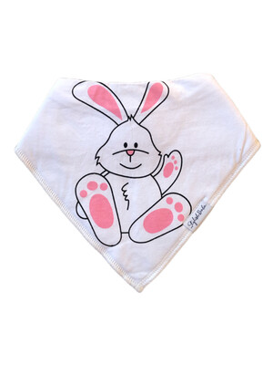 Cute Pink Bunny Dribble Proof Bandana Bib