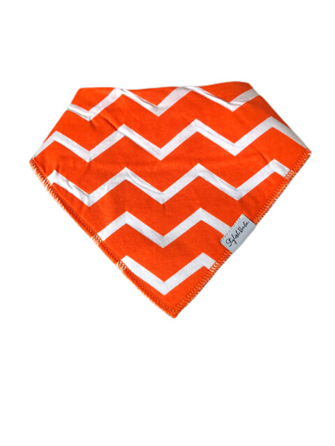 Orange Zigzag Drool Proof Baby Bandana Bib