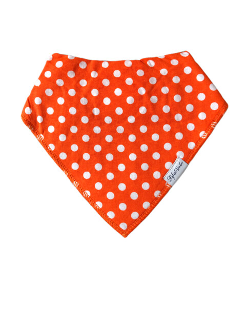 Orange Spot Secure Clip Baby Bandana Bib