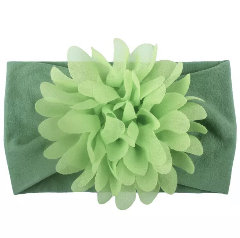 Green Flower Baby Headband