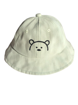 Pale Green Embroidered Teddy Sun Hat